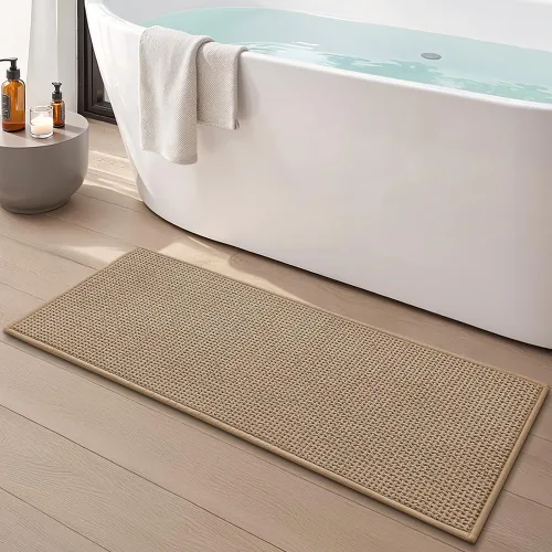 Miniatura 17 de Alfombras de baño antideslizantes lavables, alfombra de baño súper absorbente y delgada de secado rápido de pelo bajo para baño pequeño