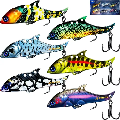 Miniatura 10 de Pristis Jig Head Fishing Lures for Freshwater Saltwater, Weedless Swim Jig Teasers with Sharp Hooks & Exquisite Coating, Pre-Rigged Vibrating Juego