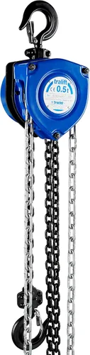 Tractel Polipasto de cadena manual | 1/2 tonelada - capacidad de 1000 libras | Cadena de acero de 10 pies | Acero de grado industrial para