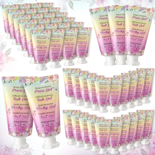 Miniatura 18 de Paquete de 50 Lociones Cristianas para Manos a Granel Regalos para Mujeres Rellenos de Calcetines de Navidad Regalos Bíblicos Mini Loción de Manos