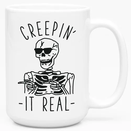 Miniatura 144 de LookHUMAN Taza de Café de Halloween – Halloween Is Meowgical Tazas, Taza de Café Espeluznante Idea de Regalos de Taza, 15 Onzas 10-Blanco