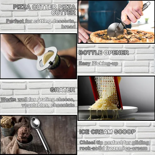 Miniatura 5 de Juego de utensilios de cocina - Umite Chef 34 piezas de utensilios de cocina con rallador, cuchara y espátula, silicona resistente al calor de grado