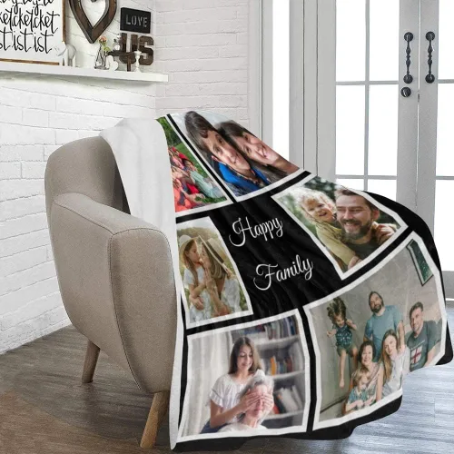 Miniatura 5 de HUGLAZY Mantas personalizadas con fotos, manta personalizada para la familia, sube tu foto de Halloween, manta personalizada para adultos