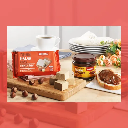 Miniatura 3 de NUEVO" Importado Natural Tahini Halva, Puré de avellana Halva, Halva Turca, Halva Postre, Tahini Halva, Halva, Por Koska 200 Gr 7 Oz Halal Álbum