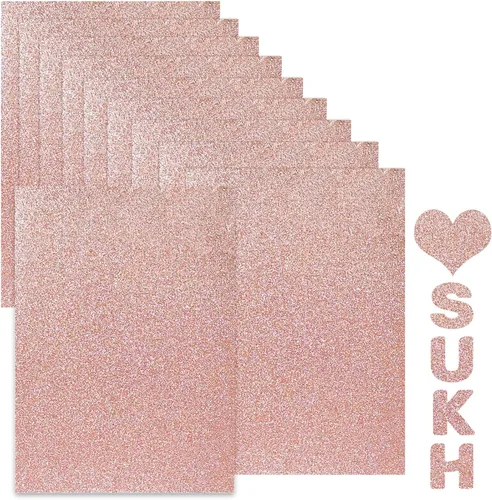 Miniatura 10 de Papel de cartulina con purpurina negra de Sukh - Cartulina con purpurina para manualidades A4 gruesa, colores para Halloween, Navidad, San Valentín