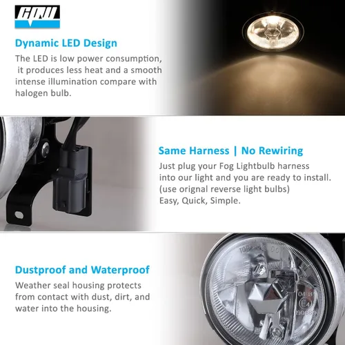 Miniatura 6 de CPW Luces antiniebla aptas para Honda Element 2003 2004 2005 2006, proyector de conducción de conductor y pasajero, luces antiniebla con bombillas