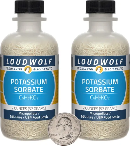 Miniatura 10 de Sorbato de potasio / Botella de 2 onzas / 99% puro USP grado alimenticio/Micropellets