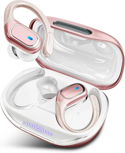 Miniatura 10 de HAOYUYAN Auriculares deportivos Bluetooth inalámbricos, 80 horas de reproducción, con pantalla de alimentación LED, IPX7 impermeables