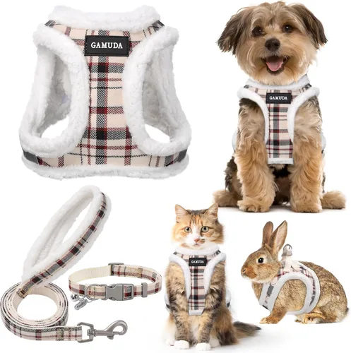 Miniatura 12 de GAMUDA Juego de Arnés, Collar y Correa para Perro Pequeño, Paso a Paso Sin Estrangulamiento Sin Tirones de Malla Suave Chaleco Ajustable para Perro