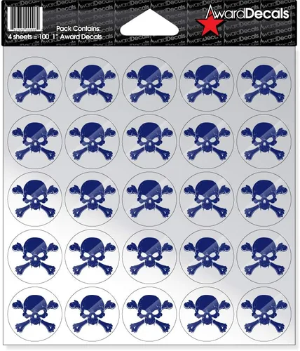 Miniatura 8 de Award Decals calcomanía de calavera y huesos cruzados (100 unidades)