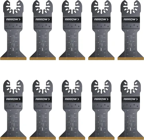 Miniatura 10 de Arrow OSC204-3 - Hojas de sierra oscilantes con revestimiento de titanio para carpintería, paneles de yeso, PVC y metal, universal, se adapta a