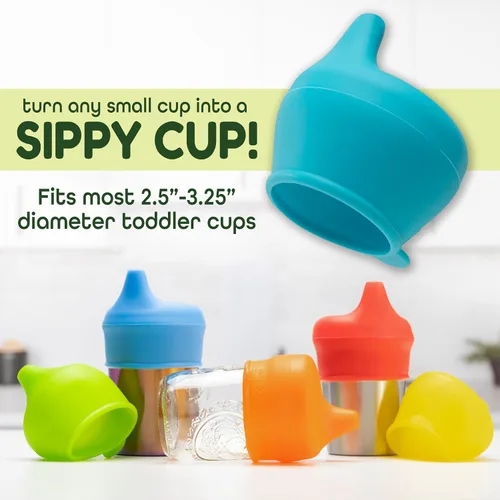 Miniatura 3 de Healthy Sprouts Tapas de silicona para tazas – A prueba de derrames, se adapta a cualquier taza, sin BPA, duraderas y suaves para bebés y niños
