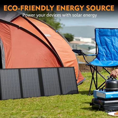 Miniatura 4 de Cargador de panel solar plegable de 60 W con salida de 18 V CC (11 conectores) para estaciones de energía portátiles de 100 W ~ 350 W Negro /Gris
