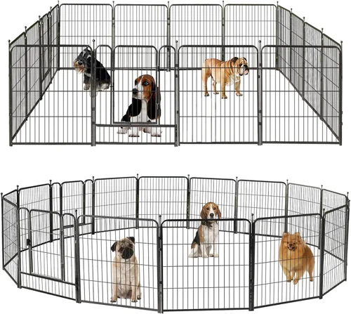 Miniatura 7 de Corralito para perros, 24/32/40 pulgadas de altura en resistente, valla plegable para interiores y exteriores, corralito portátil para mascotas