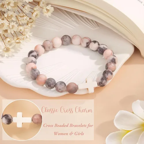 Miniatura 77 de Regalos navideños para niños, niñas adolescentes, mujeres, linda pulsera de cruz para niñas, regalos de Navidad cristianos para mujeres, ideas