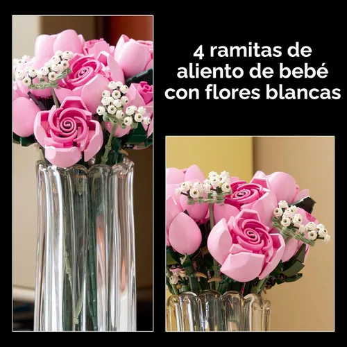 Miniatura 4 de LEGO Botanicals 10374 - Ramo de rosas artificiales, bloques de construcción para adultos, mayores de 18 años, regalos para cumpleaños para ella