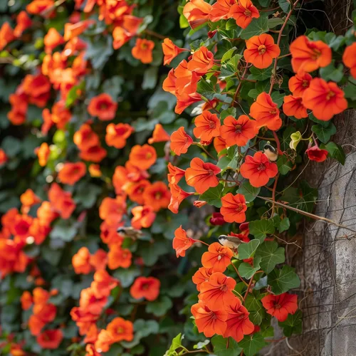2 enredaderas de trompeta - Plantas vivas de 6 a 12 pulgadas de alto - enredaderas de colibrí con floración de rápido crecimiento - Campsis radicans