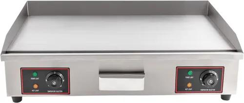 Plancha eléctrica plana superior, 3000 W, 30 pulgadas, plancha eléctrica de acero inoxidable para encimera con tanque de recolección de aceite