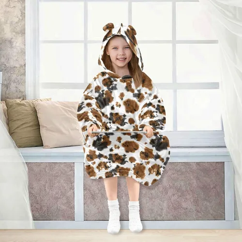 Miniatura 6 de Mantas portátiles para niños, súper suaves, cálidas y acogedoras, sudadera con capucha de gran tamaño, regalos para niños de 3 a 14 años, niñas