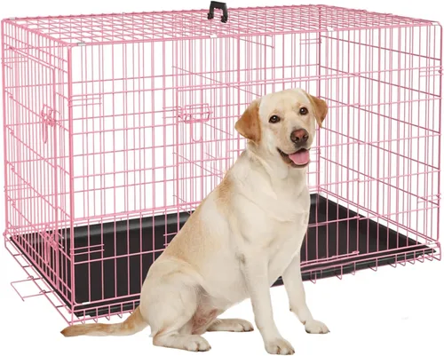 Miniatura 8 de Jaula para perros pequeños de 24 pulgadas, jaulas resistentes para perros pequeños, jaula plegable de alambre de metal con bandejas extraíbles, Negro
