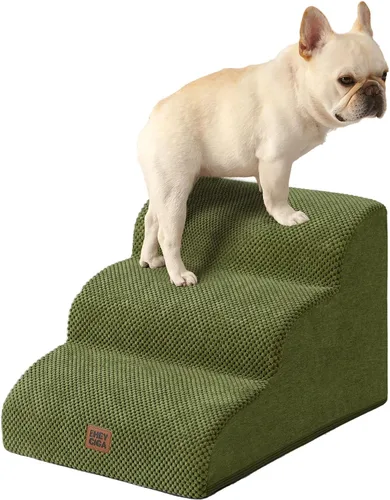 Miniatura 21 de EHEYCIGA Rampa de escaleras curvadas para perros pequeños de 15.7 pulgadas de alto, escalones para perros de 3 escalones para sofá y silla