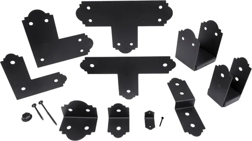 Miniatura 6 de Simpson Strong-Tie APL6 Outdoor Accents Mission Collection ZMAX, correa L con recubrimiento en polvo negro para 6 x 6 - Paquete de 4