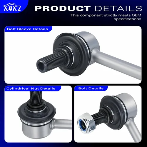 Miniatura 7 de Enlaces de barra estabilizadora delantera izquierda y derecha de aleación de zinc y níquel de 10.63 "para Hyundai Azera 12-17, Sonata 12-15, Kia