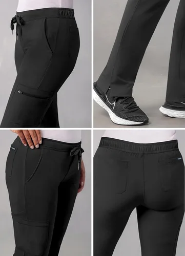 Miniatura 4 de Pantalones Adar Addition Scrubs, ropa quirúrgica, ajustados, con cordón, estilo cargo, para mujer