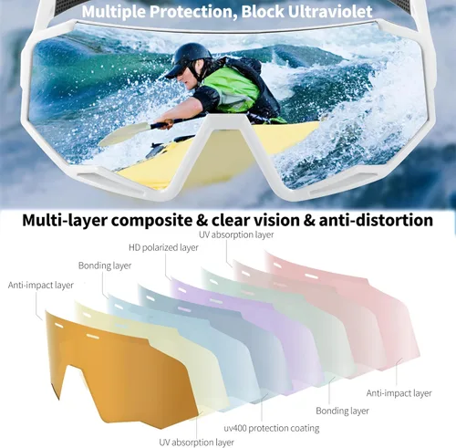 Miniatura 4 de FEISEDY Gafas de sol polarizadas de ciclismo para mujeres y hombres, gafas de sol deportivas al aire libre, béisbol, correr, ciclismo, pesca, B2994