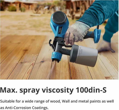 Miniatura 3 de Tilswall - Pulverizador de pintura HVLP, pistola de aerosol ligera, pistola de pintura eléctrica de alta potencia, 4 boquillas y 3 patrones