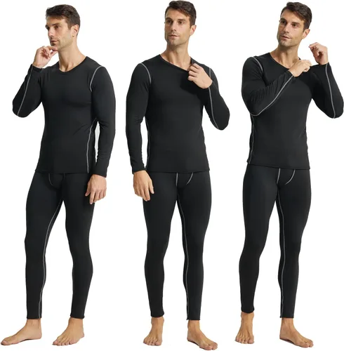 Miniatura 2 de LANBAOSI Conjunto de ropa interior térmica para hombre, conjunto de pantalones largos con forro polar, capa base cálida, trajes de compresión