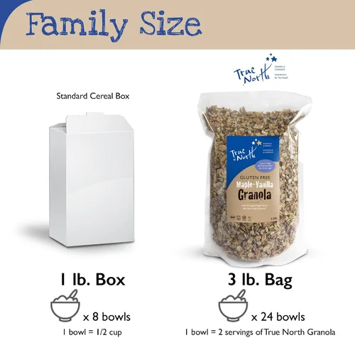 Miniatura 5 de True North Granola - Granola de vainilla de arce sin gluten, baja en carbohidratos, sin nueces y sin OMG, bolsa a granel, 3 libras