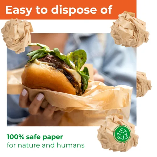 Miniatura 5 de IDL Packaging Hojas de papel a prueba de grasa de 12 x 12 pulgadas sin PFAS, paquete de 1000, papel kraft natural, forros para bandejas de alimentos