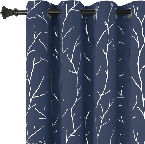 Miniatura 33 de BUHUA - Cortinas opacas blancas, cortinas plateadas, juego de 2 paneles de cortinas con ojales para dormitorio, elegante tratamiento de ventana