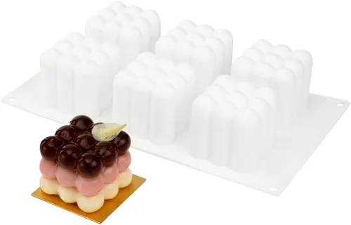 Miniatura 21 de Pastry Tek - Moldes para paletas de 4 cavidades, 10 moldes rectangulares para tartas, flexibles, congelables, de silicona blanca, fáciles