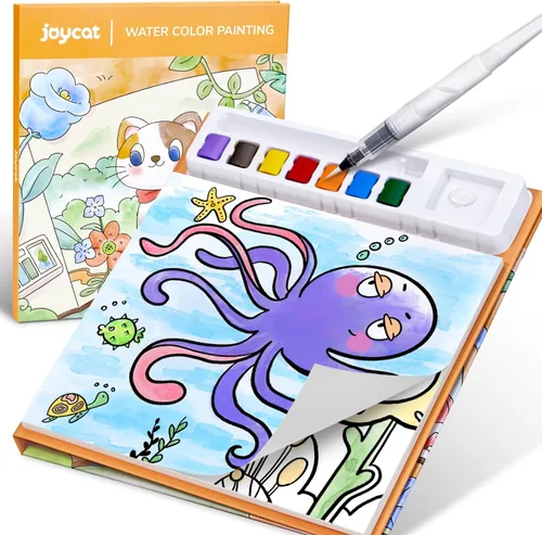 JoyCat Libros de pintura con agua para colorear para niños pequeños, juegos de pintura de acuarela para niños de 3 a 5 años, 4 a 8 años, actividades
