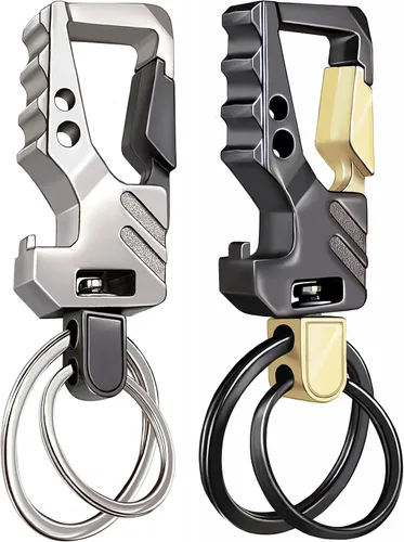 Miniatura 8 de GABOX Llavero EDC Anillo Abrebotellas Auto Portar Clave Táctico Mosquetón Llavero Clip Llaveros Porte-Clés