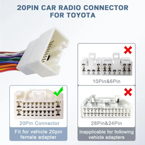 Miniatura 4 de Reemplazo del cable adaptador del arnés de radio de 20 pines para el conector del amplificador JBL de los vehículos Toyota
