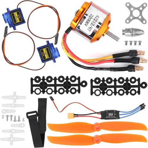Miniatura 3 de VGEBY Conjunto de accesorios de aeronaves de control remoto, RC 2212 KV2200 Motor 6035 Hélice Servo 30A ESC Set Motor sin escobillas y Esc Motor sin