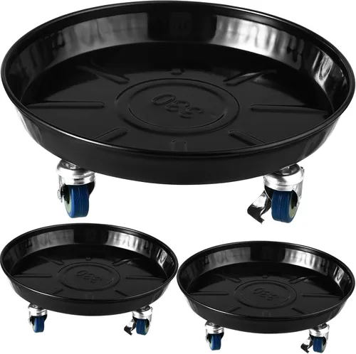 Miniatura 16 de Planterhoma 3 paquetes de 13 pulgadas de metal para plantas con ruedas, soporte rodante grande para plantas de hierro resistente, ruedas