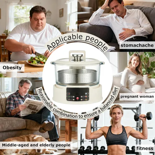 Miniatura 8 de Olla arrocera baja en azúcar – Cocina multifuncional de arroz baja en carbohidratos con cesta de elevación automática, preestablecida