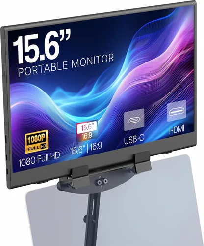 VIVO Monitor portátil de 15.6 pulgadas con soporte de sujeción para extensor de pantalla de laptop, se adapta a portátiles de hasta 18.5 pulgadas,