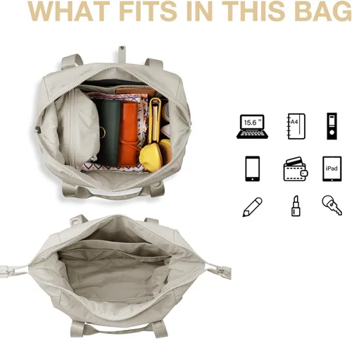 Miniatura 6 de BAGSMART Bolsa de gimnasio para mujeres, bolsa de fin de semana de equipaje de mano para pasar la noche, bolsas de lona de viaje con manga