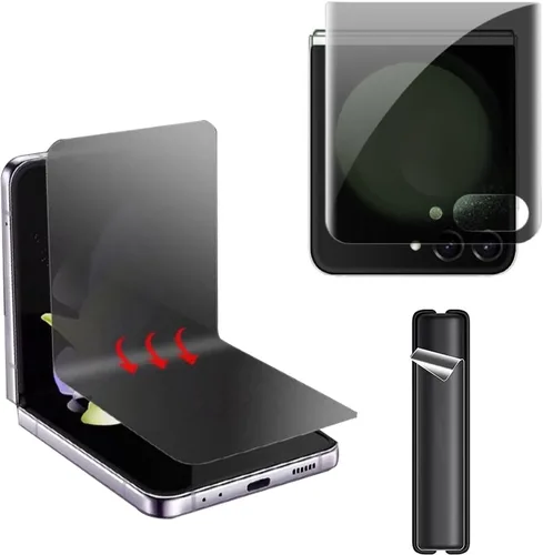 Miniatura 8 de Paquete de 3 protectores de pantalla mate de privacidad compatibles con Samsung Galaxy Z Flip 4 5G 2022, antiespía, 1 protector de pantalla exterior