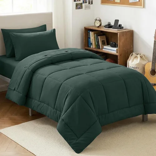 Miniatura 55 de CozyLux Juego de edredón tamaño King, color verde oliva, 7 piezas en una bolsa, edredón verde tamaño King, juegos de ropa de cama para todas