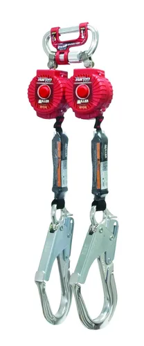Miller Honeywell Ademco Miller Twin Turbo - Sistema de protección contra caídas de 6 pies con conector G2 y ganchos de aluminio para barras de
