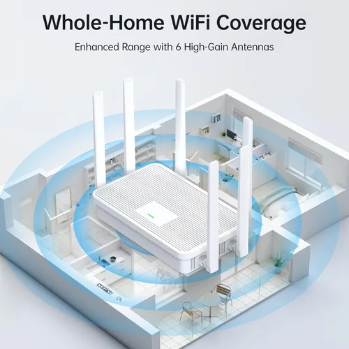 Miniatura 5 de Sistema de Puente Inalámbrico Punto a Punto CPE688KIT, con Router WiFi 6 AX3000, Soportes de Instalación Ajustables, Alcance de 5KM, Puertos Gigabit