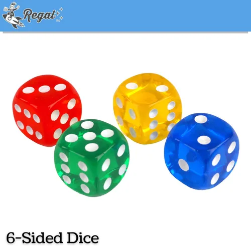 Miniatura 3 de Regal Games Dados translúcidos de 6 lados de 0.630 in, juego de colores, cuadrados para aula o noche de juegos familiares, 50 piezas