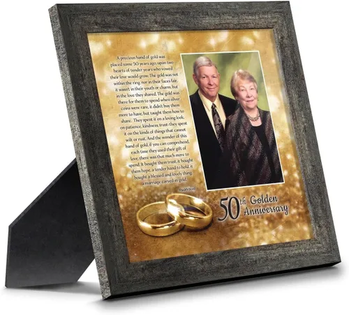 Miniatura 28 de Crossroads Home Décor Boda 50 para padres, decoraciones de 50 aniversario para fiesta, aniversario de oro, regalos de 50 años, 50 para parejas, Gris