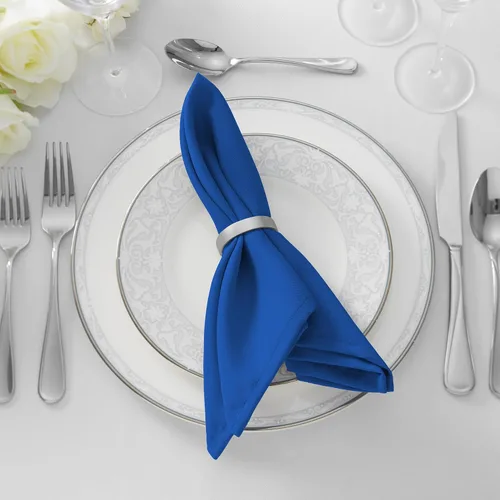 Miniatura 5 de Lann's Linens. 12 servilletas de 17 pulgadas. Servilletas de gamuza con bordes ribeteados, varios colores disponibles. Azul real
